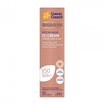 Cancer Council Face Day Wear CC Cream SPF50+ Light Tint 50g - OhYouLuckyDuck.com.au