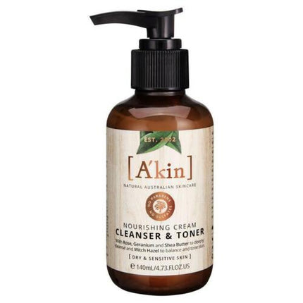 Akin Nourishing Cream Cleanser and Toner 140ml - OhYouLuckyDuck.com.au