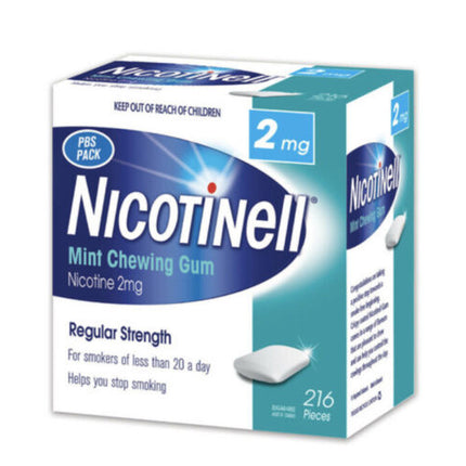 Nicotinell Gum 2MG Mint 216 Pbs Pack - OhYouLuckyDuck.com.au