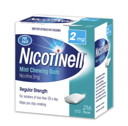 Nicotinell Gum 2MG Mint 216 Pbs Pack - OhYouLuckyDuck.com.au