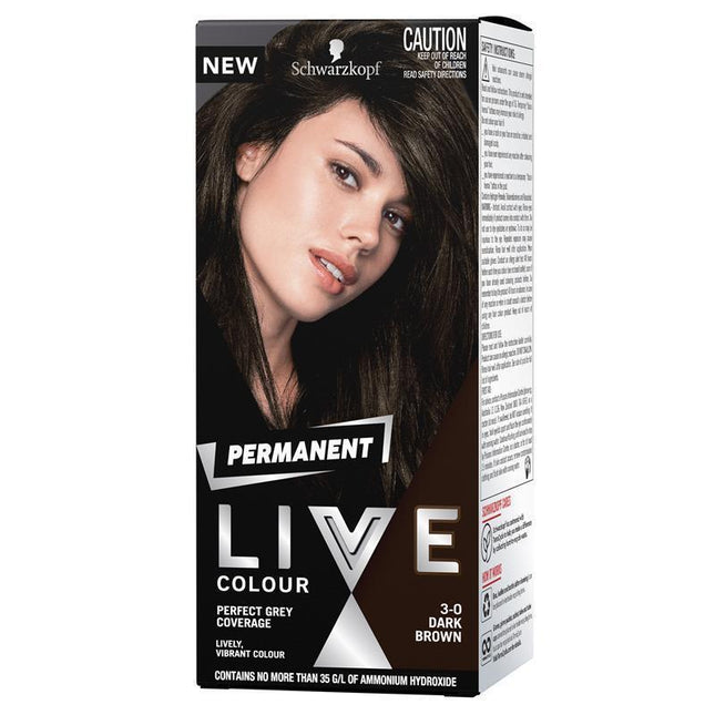 Schwarzkopf Live Salon Permanent 3-0 Dark Brown - OhYouLuckyDuck.com.au