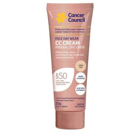 Cancer Council Face Day Wear CC Cream SPF50+ Light Tint 50g - OhYouLuckyDuck.com.au