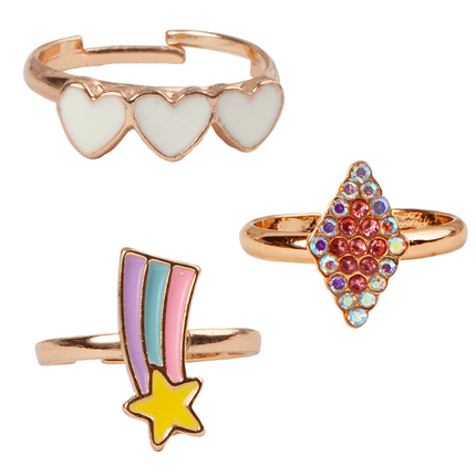 Great Pretenders Boutique Heart Star Rings 3Pc