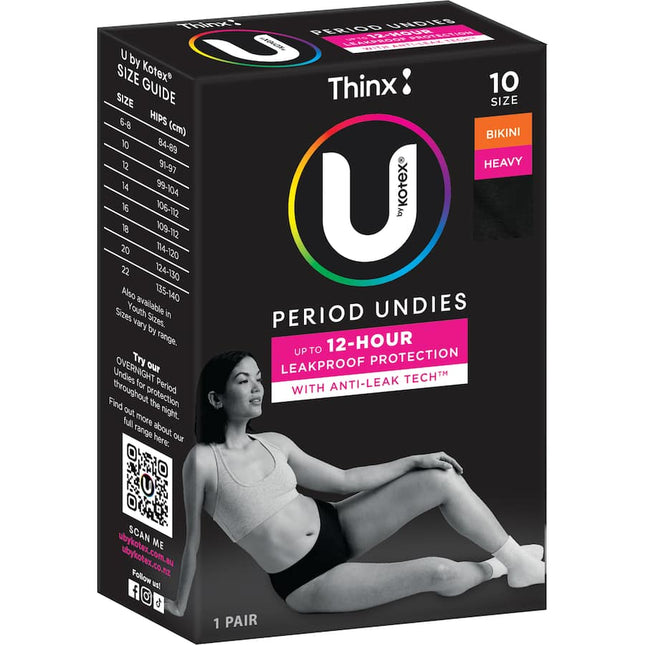 U by Kotex Ultrathins Bikini Heavy Pads with Wings 10 PCS