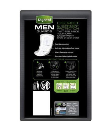 Depend Guards For Men One Size Fits All 12 pack - OhYouLuckyDuck.com.au
