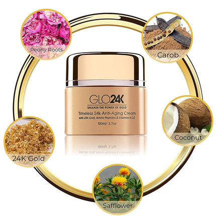 GLO24K Timeless 24k Anti-Aging Cream 50ml - OhYouLuckyDuck.com.au