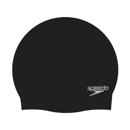 Speedo Plain Moulded Silicone Swimming Cap Black