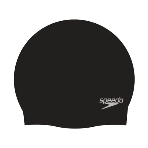 Speedo Plain Moulded Silicone Swimming Cap Black