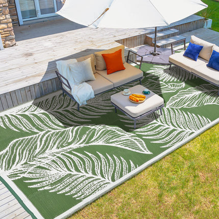 Wikiwiki Outdoor Rugs 9x18 for Patios Clearance Green