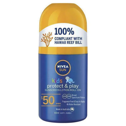 Nivea Sun Kids Protect & Play Caring Roll-On Sunscreen Lotion SPF50 65ml - OhYouLuckyDuck.com.au