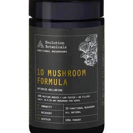 Evolution Botanicals 10 Mushroom Formula Optimise Wellbeing 100g