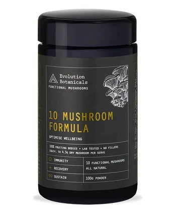 Evolution Botanicals 10 Mushroom Formula Optimise Wellbeing 100g