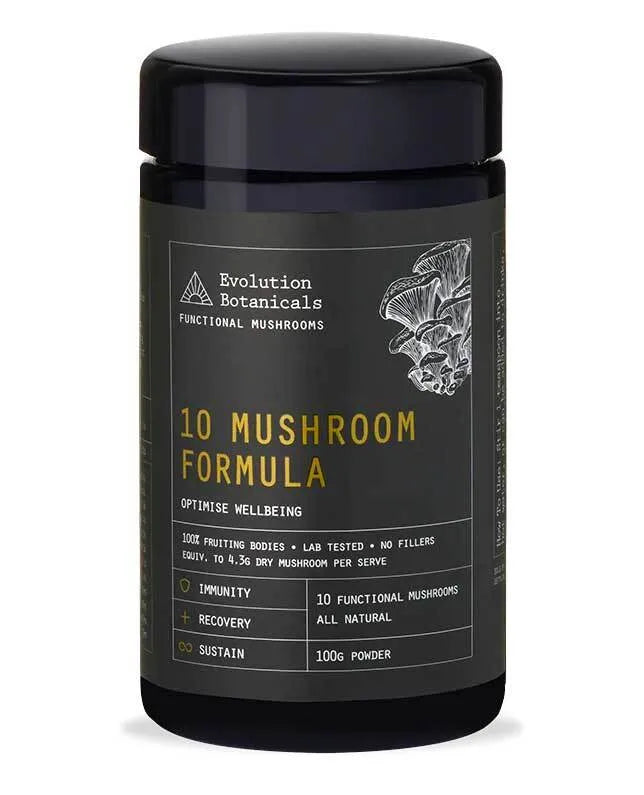 Evolution Botanicals 10 Mushroom Formula Optimise Wellbeing 100g
