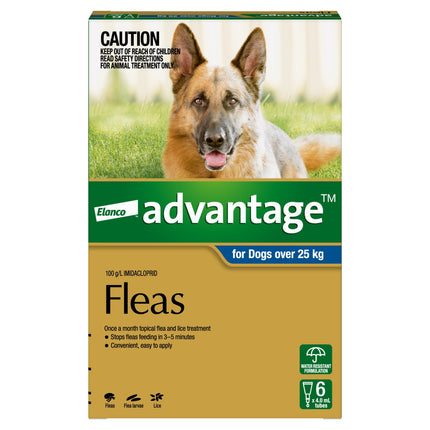Advantage Flea Treatment For Dogs Over 25KG 6 Pack
