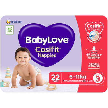 Babylove Cosifit Crawler Convenience Nappies 22 Pack - OhYouLuckyDuck.com.au