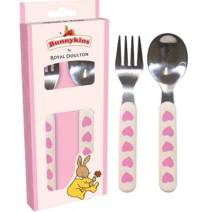 Bunnykins Spoon And Fork Pink Sweethearts