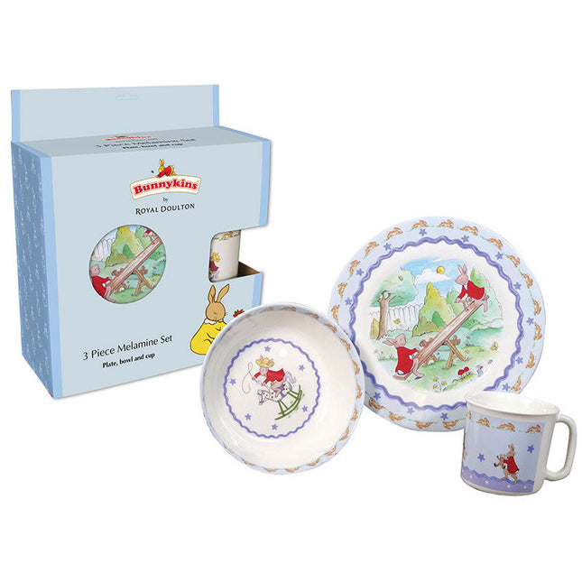 Bunnykins Three Piece Set Shining Stars Design Blue