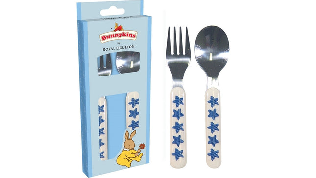 Bunnykins Spoon And Fork Blue Shining Stars