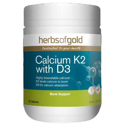 Herbs Of Gold Calcium K2 With D3 90 Tablets