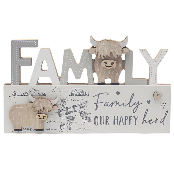 Gibson Gifts Highland Cow Family Plaque