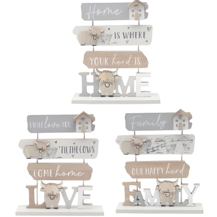Gibson Gifts Highland Cow Triple Plaque