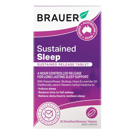 Brauer Sleep Sustained Release 30 Tablets - OhYouLuckyDuck.com.au