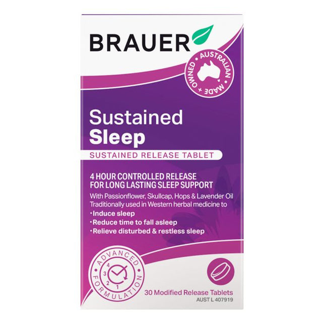 Brauer Sleep Sustained Release 30 Tablets - OhYouLuckyDuck.com.au