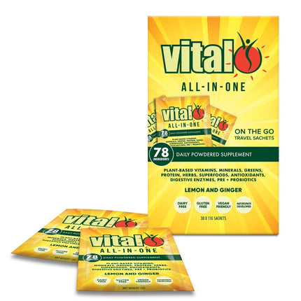 Vital All-In-One Lemon and Ginger Sachets 30Pk