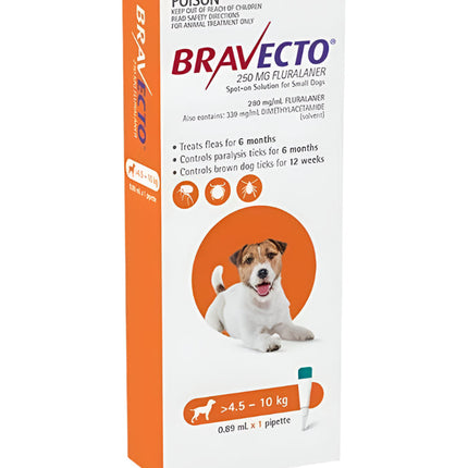 Bravecto Spot-On Small Dogs 4.5-10KG 1 Pack