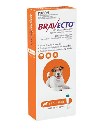 Bravecto Spot-On Small Dogs 4.5-10KG 1 Pack