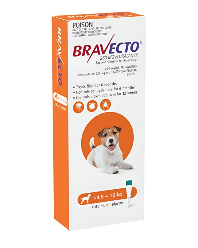 Bravecto Spot-On Small Dogs 4.5-10KG 1 Pack