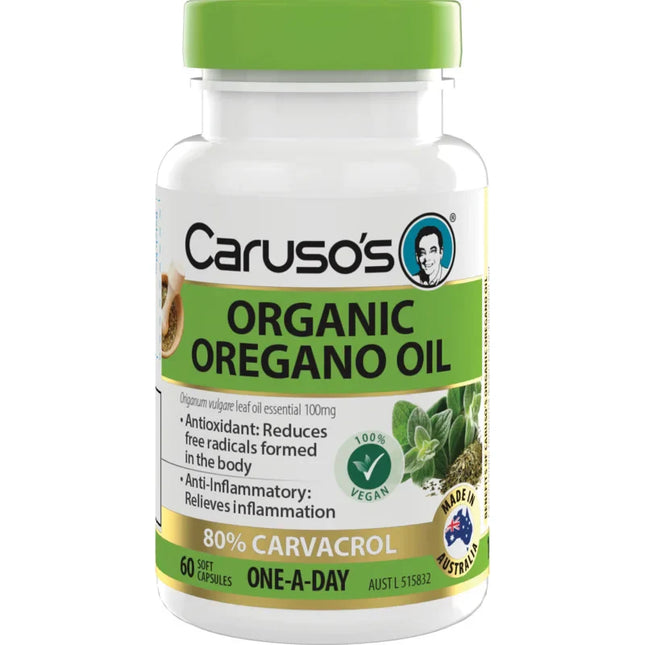 Caruso's Organic Oregano Oil for Immune System Health and Antioxidant Support 60 Capsules