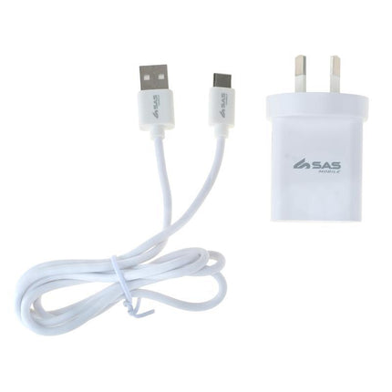 SAS Electrical Charge & Sync AC Charger with USB Type C 1m Cable (Suitable for Android)