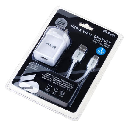 SAS Electrical Charge & Sync AC Charger with USB Type C 1m Cable (Suitable for Android)