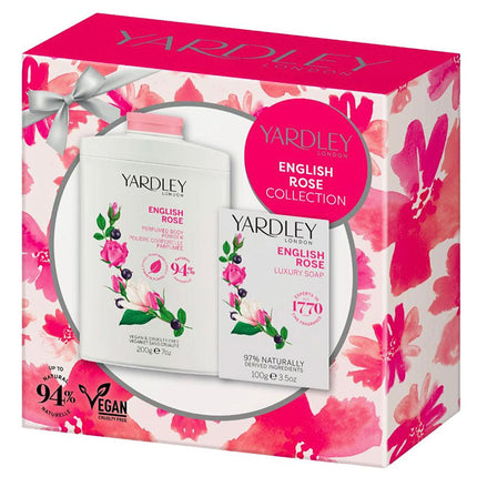Yardley English Rose Perfumed Talc and Luxury Soap Set 200G and 100G