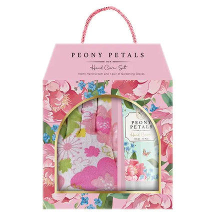 The Aromatherapy Co Peony Petals Garden Hand Care Set with Hand Cream and Garden Gloves 100 ML