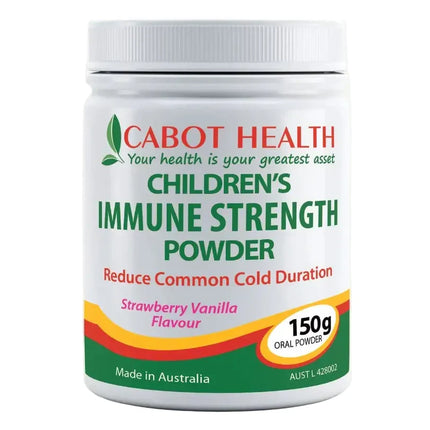 Cabot Health Childrens Immune Strength Powder Strawberry Vanilla 150g