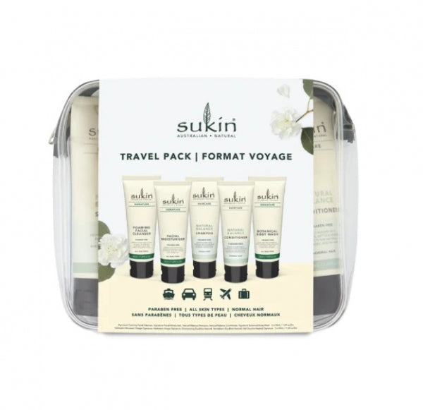 Sukin Signature Natural Skincare and Haircare Travel Pack 5 x 50ML