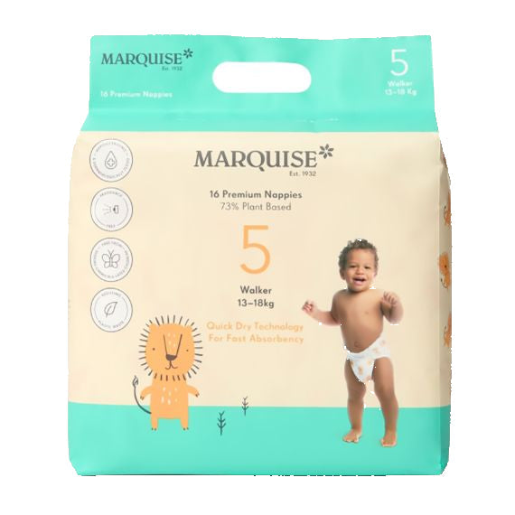 Marquise Walker Eco Nappies Size 5 for 13 to 18KG 16 Pack