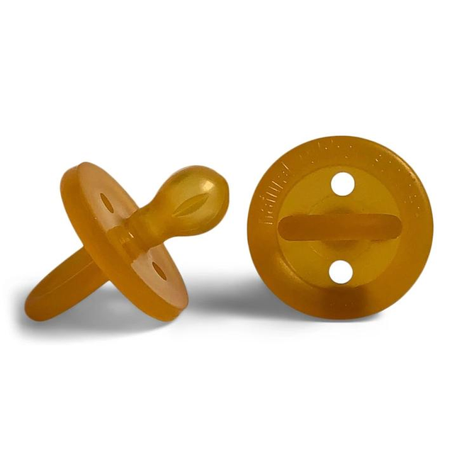 Natural Rubber Soother Round Medium 3-6 Months 2-Pack