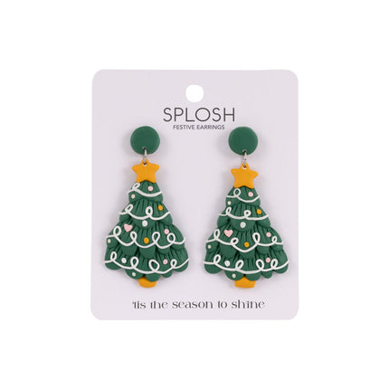 Splosh Christmas Large Tree Earrings