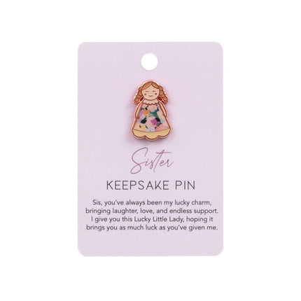 Splosh Lucky Little Ladies Sisters Keepsake Pin 3 x 2.5 cm