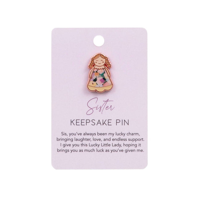 Splosh Lucky Little Ladies Sisters Keepsake Pin 3 x 2.5 cm