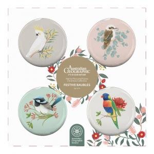 Australian Geographic Australian Birds Christmas Baubles Set of 4