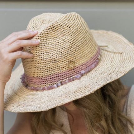 Sundaise Hat Camilla Panama Raffia Blush