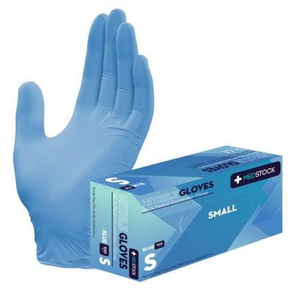 Medstock Blue Nitrile Gloves Small 100's