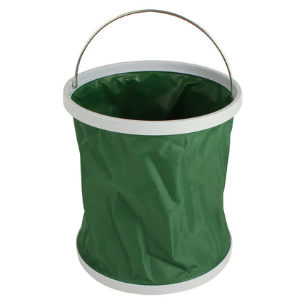 Wildrak Collapsible Bucket Multi Purpose Folds Flat Durable Carry Handle Green 11L
