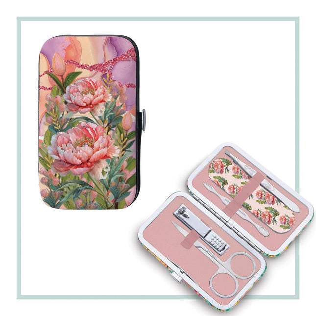 Lisa Pollock Manicure Set Coral Peony 5PC