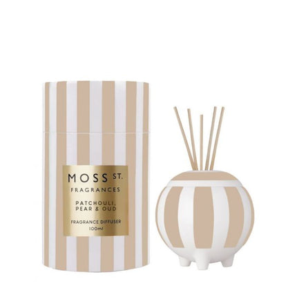 Moss St Ceramic Reed Diffuser Patchouli Pear and Oud 100ml