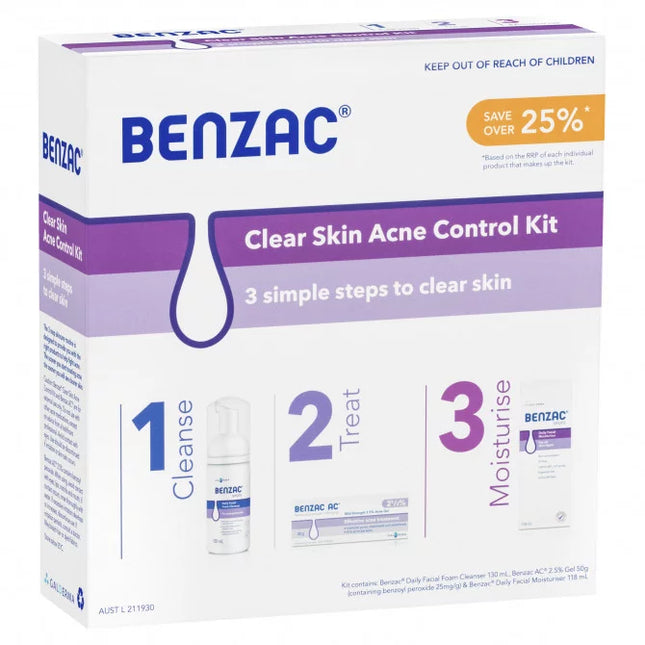 Benzac Clear Skin Acne Control Kit - OhYouLuckyDuck.com.au